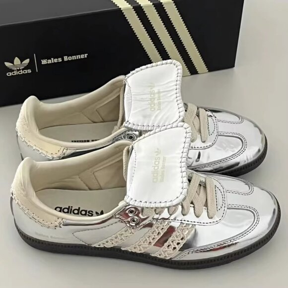 Adidas Samba x Wales Bonner Low Silver Metallic Sneakers - Picture 3 of 7